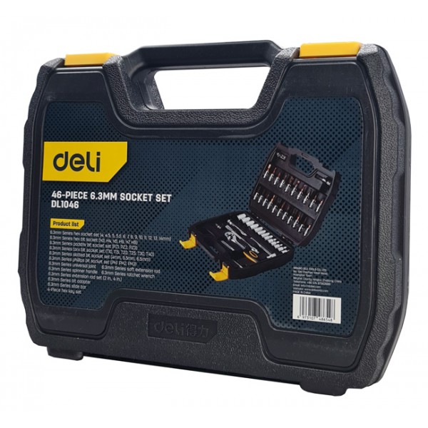 DELI σετ εργαλείων DL1046, με θήκη, 1/4", Cr-V, 46τμχ DELI σετ εργαλείων DL1046, με θήκη, 1/4", Cr-V, 46τμχ