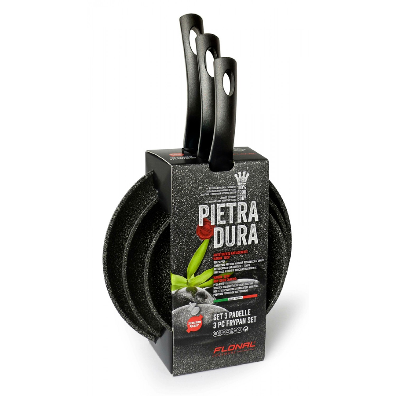FLONAL SET Τηγάνια αντικολλητικά Pietra Dura 3 τεμαχίων 20/24/28cm FLONAL SET Τηγάνια αντικολλητικά Pietra Dura 3 τεμαχίων 20/24/28cm