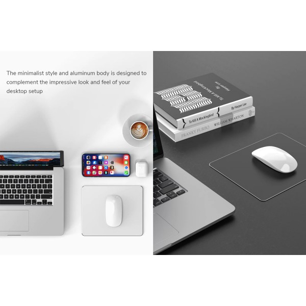 CABLETIME μεταλλικό mouse pad CT-MP24-AS, 246x202x2mm, ασημί & μαύρο CABLETIME μεταλλικό mouse pad CT-MP24-AS, 246x202x2mm, ασημί & μαύρο