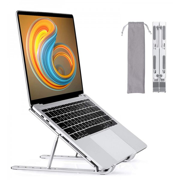 CABLETIME μεταλλική βάση laptop CT-LS01-AG, 15.6", ρυθμιζόμενη, ασημί CABLETIME μεταλλική βάση laptop CT-LS01-AG, 15.6", ρυθμιζόμενη, ασημί