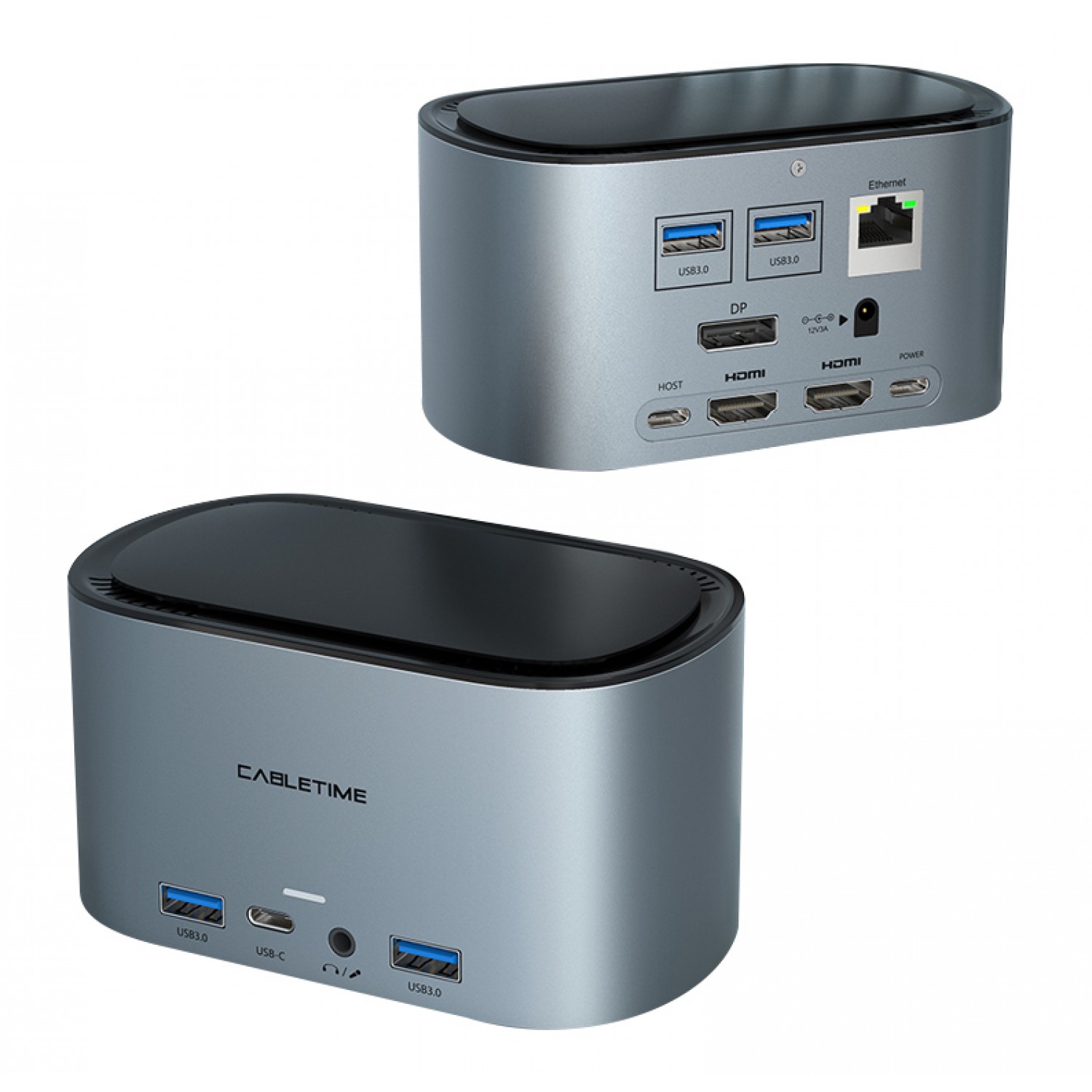CABLETIME docking station DOCK131-AG2 11 θύρες & θήκη M.2, 4K 100W, γκρι CABLETIME docking station DOCK131-AG2 11 θύρες & θήκη M.2, 4K 100W, γκρι