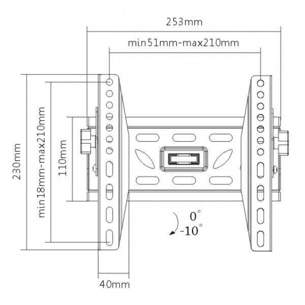 ITECHMOUNT επιτοίχια βάση PM2T, για οθόνη 23"-42", 50kg ITECHMOUNT επιτοίχια βάση PM2T, για οθόνη 23"-42", 50kg