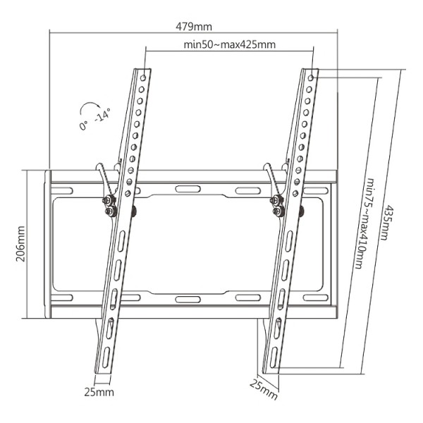 UNIBRACKET επιτοίχια βάση BZ01-41 για τηλεόραση 32"-55", έως 35kg UNIBRACKET επιτοίχια βάση BZ01-41 για τηλεόραση 32"-55", έως 35kg