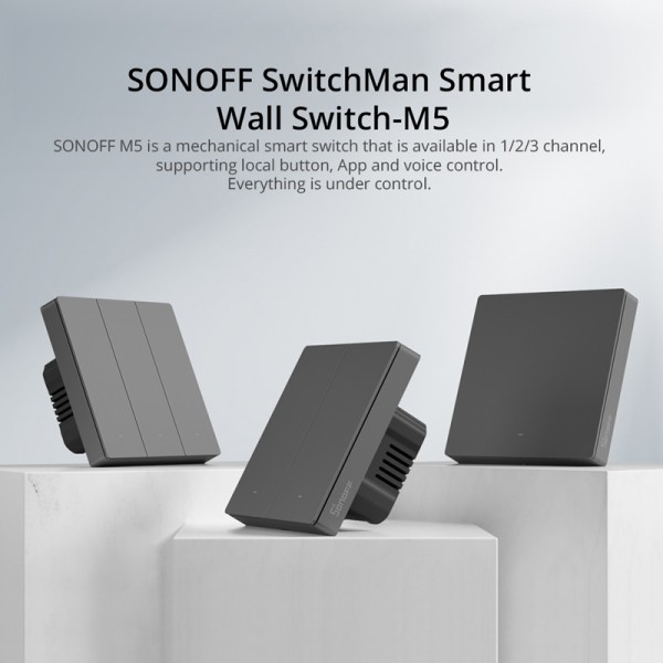 SONOFF smart διακόπτης M5-1C-86, μονός, WiFi, γκρι SONOFF smart διακόπτης M5-1C-86, μονός, WiFi, γκρι