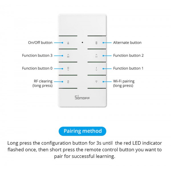 SONOFF remote controller RM433R2, 433MHz, λευκό SONOFF remote controller RM433R2, 433MHz, λευκό