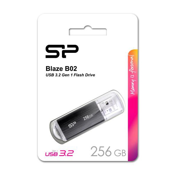 SILICON POWER USB Flash Drive Blaze B02, 256GB, USB 3.2, μαύρο SILICON POWER USB Flash Drive Blaze B02, 256GB, USB 3.2, μαύρο