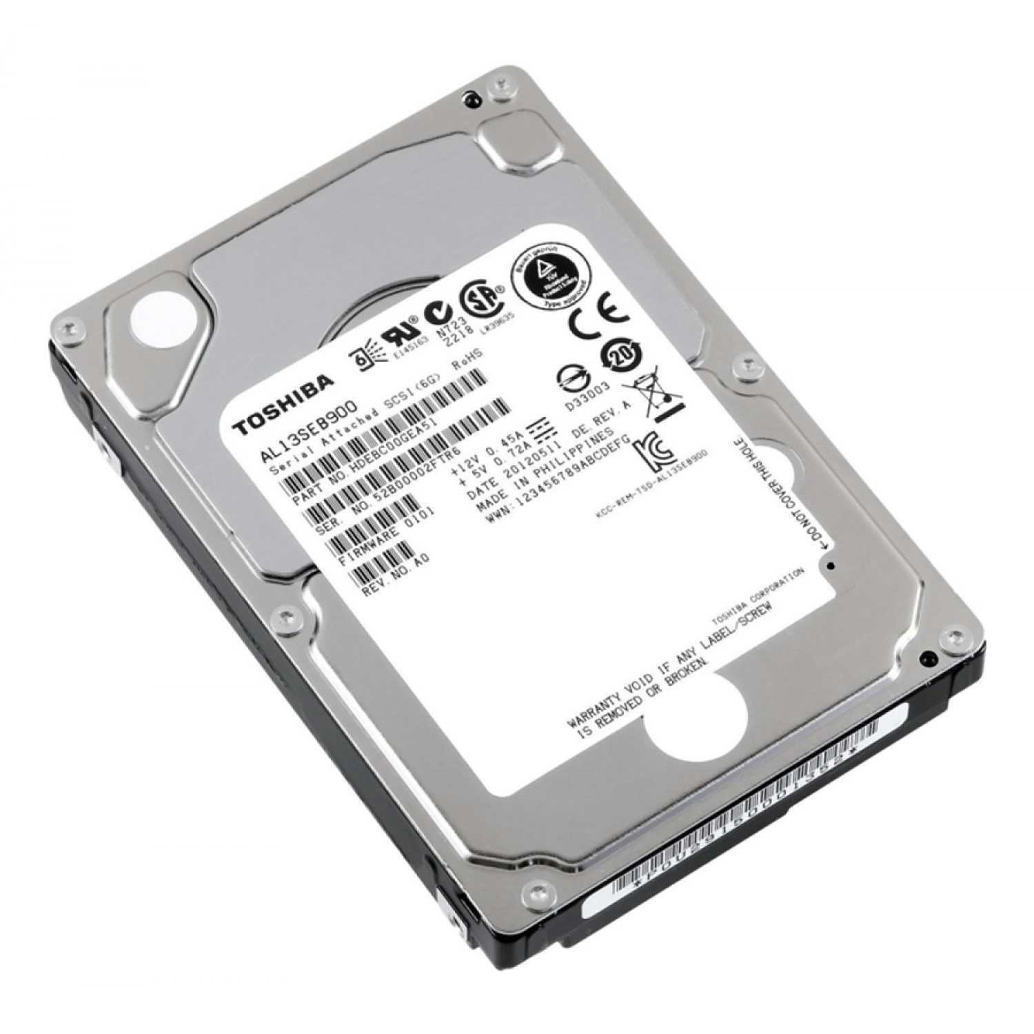 TOSHIBA used SAS HDD AL13SEB900B, 900GB, 10K RPM, 6Gb/s, 2.5"