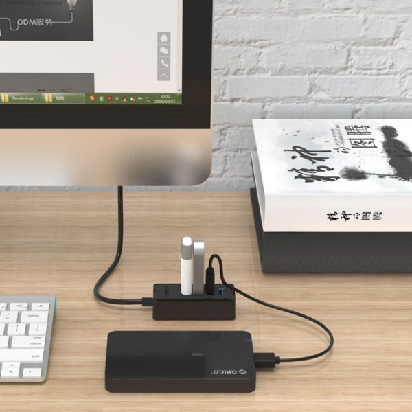 ORICO USB hub W5P-U3, 4x θυρών, 5Gbps, USB σύνδεση, μαύρο ORICO USB hub W5P-U3, 4x θυρών, 5Gbps, USB σύνδεση, μαύρο