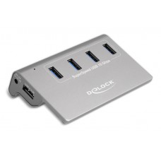 DELOCK USB hub 64181, 4x USB θύρες, 10 Gbps, γκρι