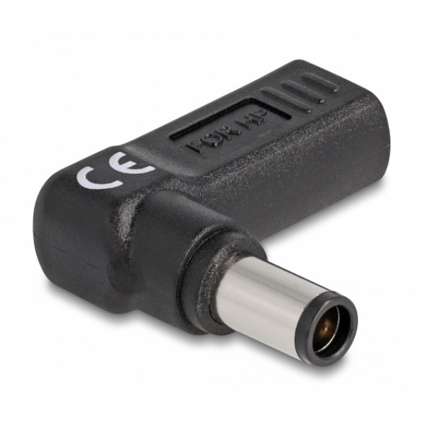 DELOCK αντάπτορας τροφοδοσίας 60005, USB-C σε HP 7.4x5mm, 90°, μαύρος DELOCK αντάπτορας τροφοδοσίας 60005, USB-C σε HP 7.4x5mm, 90°, μαύρος