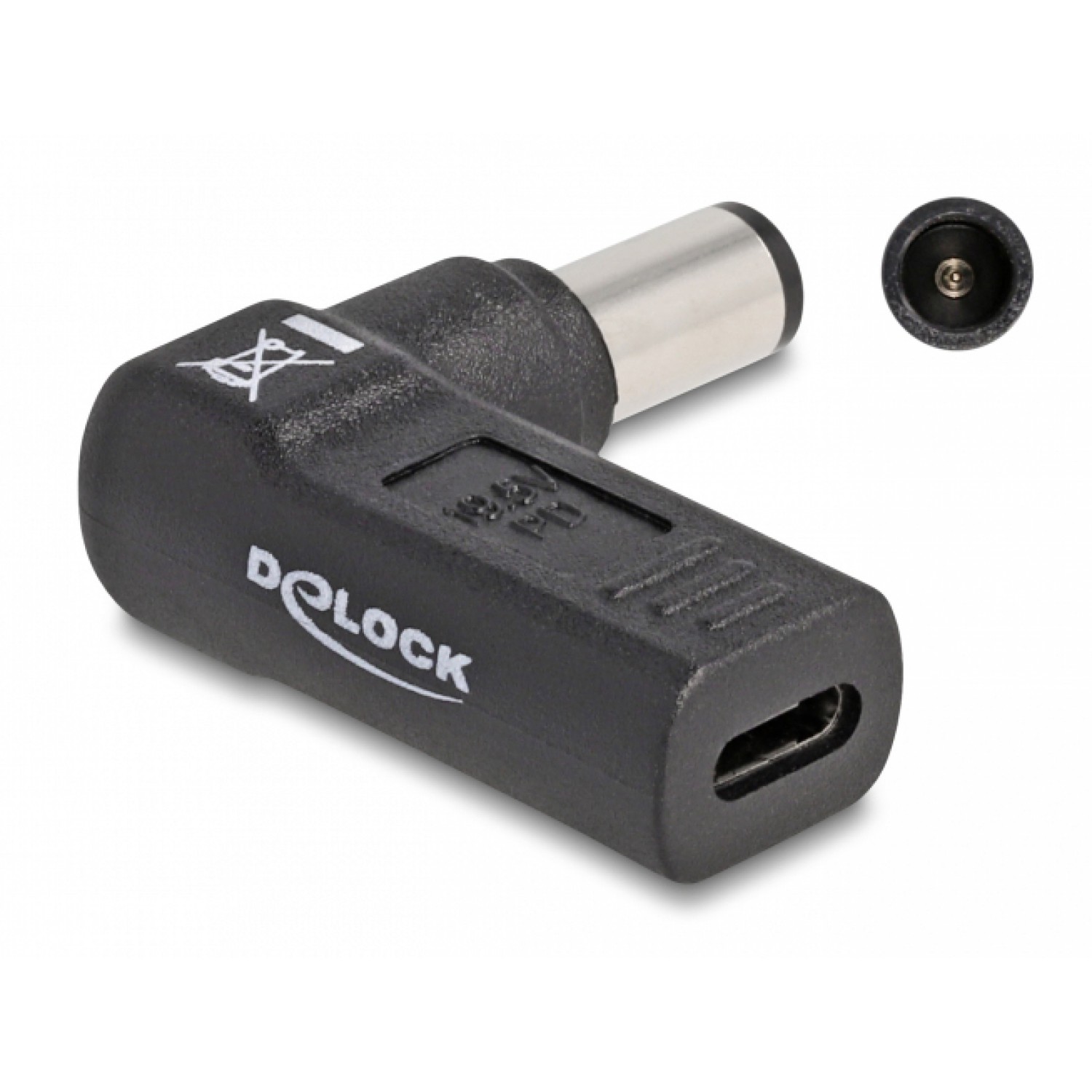 DELOCK αντάπτορας τροφοδοσίας 60005, USB-C σε HP 7.4x5mm, 90°, μαύρος DELOCK αντάπτορας τροφοδοσίας 60005, USB-C σε HP 7.4x5mm, 90°, μαύρος