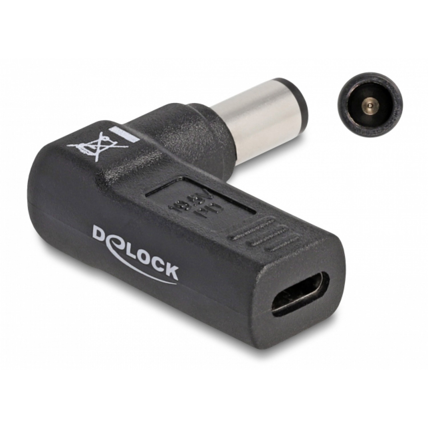 DELOCK αντάπτορας τροφοδοσίας 60008, USB-C σε Dell 7.4x5mm, 90°, μαύρος DELOCK αντάπτορας τροφοδοσίας 60008, USB-C σε Dell 7.4x5mm, 90°, μαύρος
