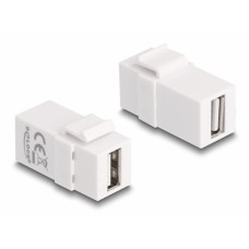 DELOCK Keystone module USB 87830, θηλυκό σε θηλυκό, λευκό