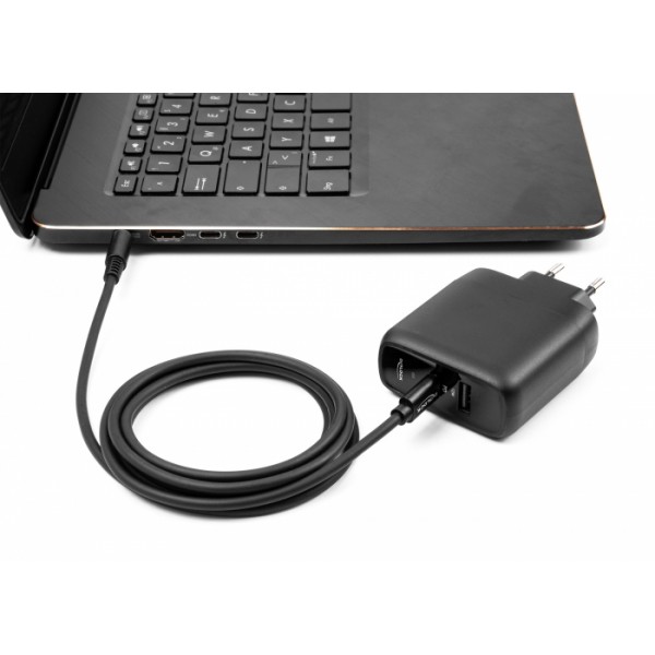 DELOCK καλώδιο τροφοδοσίας 87972, USB-C σε HP 7.4x5.0mm, 1.5m, μαύρο DELOCK καλώδιο τροφοδοσίας 87972, USB-C σε HP 7.4x5.0mm, 1.5m, μαύρο