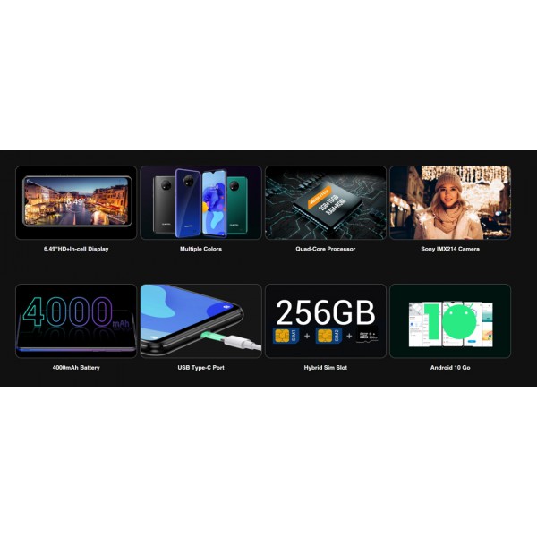 OUKITEL Smartphone C19, 6.49", 2/16GB, Android 10 Go Edition, 4G, μπλε