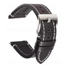 Λουράκι ρολογιού BAND-001-BK, 20mm, δερμάτινο, μαύρο