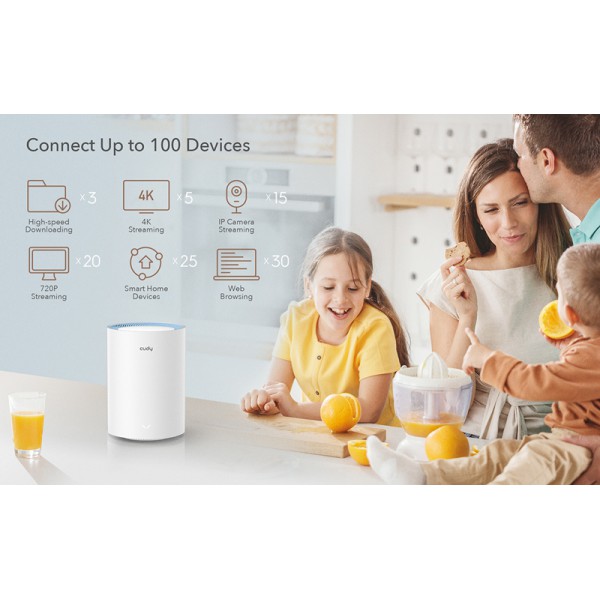 CUDY Wi-Fi mesh system M1200, AC1200 1200Mbps, dual band