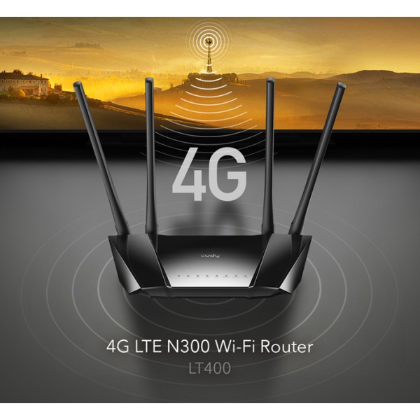 CUDY router LT400, 150Mbps 4G LTE, 300Mbps Wi-Fi, 4x Ethernet ports CUDY router LT400, 150Mbps 4G LTE, 300Mbps Wi-Fi, 4x Ethernet ports