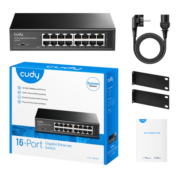 CUDY Ethernet switch GS1016, 16-port Gigabit, 10/100/1000Mbps CUDY Ethernet switch GS1016, 16-port Gigabit, 10/100/1000Mbps