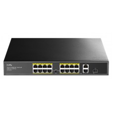 CUDY PoE+ switch FS1018PS1, 16-port 10/100M PoE+, SFP & 2x uplink, 200W