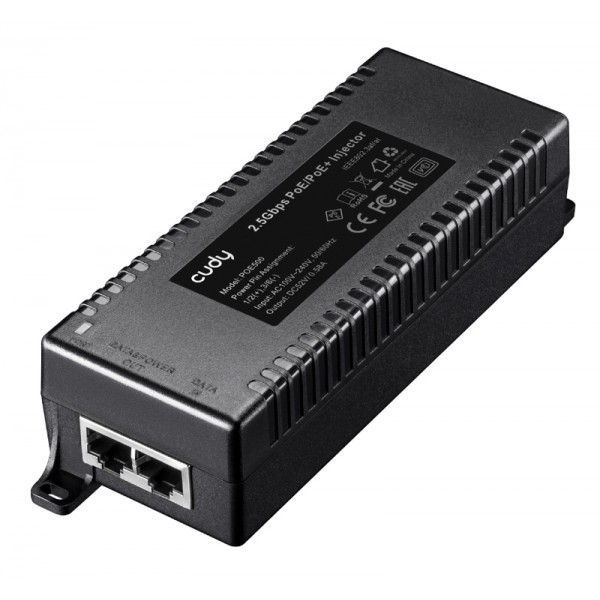 CUDY 2.5Gbps PoE+/PoE injector POE500, 30W CUDY 2.5Gbps PoE+/PoE injector POE500, 30W