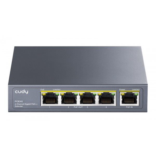 CUDY PoE++ extender POE40, 4-channel Gigabit PoE, 60W