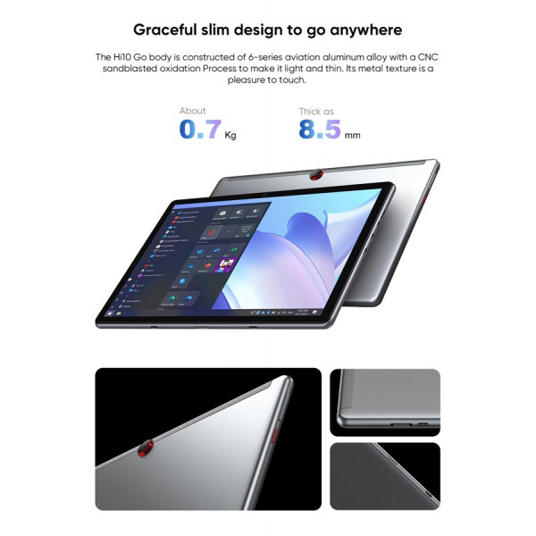 CHUWI tablet Hi10 Go, 10.1" FHD, 6/128GB, Windows 11, γκρι CHUWI tablet Hi10 Go, 10.1" FHD, 6/128GB, Windows 11, γκρι