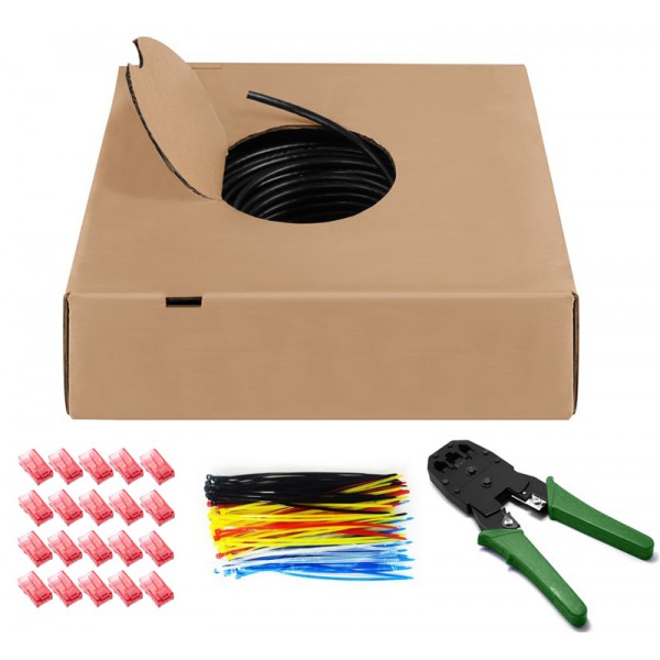 GOOBAY kit καλώδιο δικτύου 94399, CAT 6 U/UTP, CCA, 305m, μαύρο GOOBAY kit καλώδιο δικτύου 94399, CAT 6 U/UTP, CCA, 305m, μαύρο