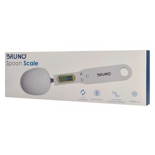 BRUNO ψηφιακή ζυγαριά-κουτάλι κουζίνας BRN-0074, έως 500g, λευκή