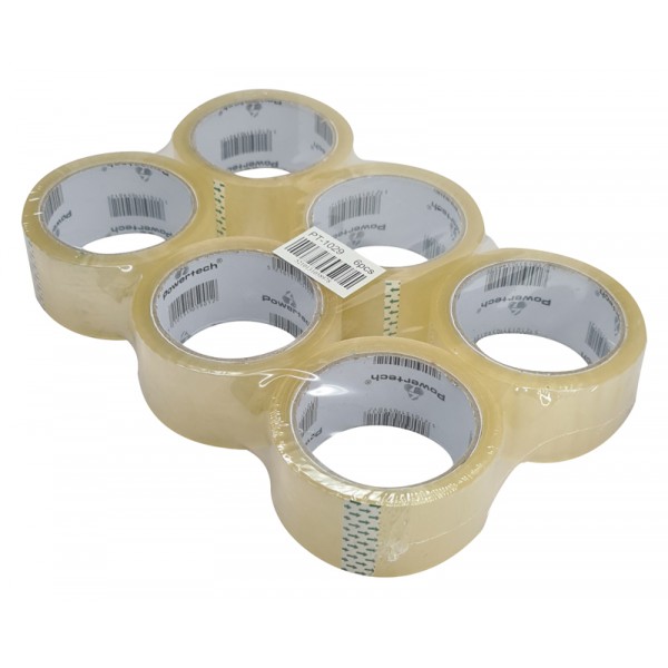 POWERTECH αυτοκόλλητη ταινία PT-1029, διάφανη, 48mm, 60m, 6τμχ POWERTECH αυτοκόλλητη ταινία PT-1029, διάφανη, 48mm, 60m, 6τμχ