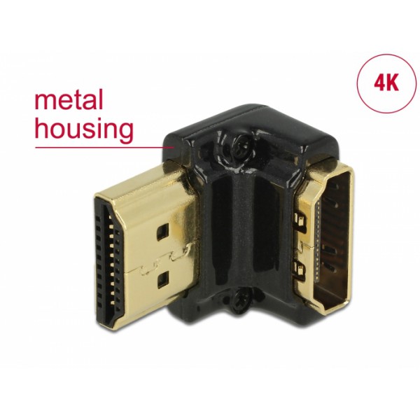 DELOCK αντάπτορας HDMI-A θηλυκό σε HDMI-A αρσενικό 65662, 4K, 90° down