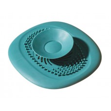 Τάπα σιφωνιού HUH-0092 με συκρατητή τριχών, σιλικόνη, γαλάζια