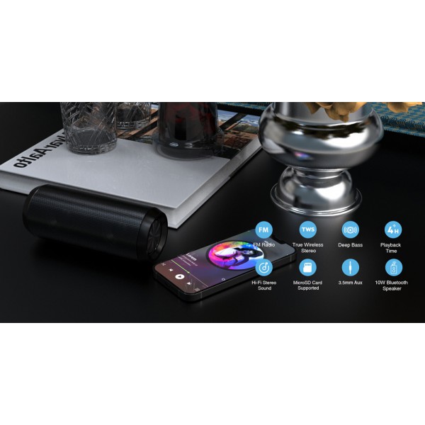 ROCKROSE φορητό ηχείο Adventure Neo, 10W, BT/SD/AUX/USB, FM, μαύρο ROCKROSE φορητό ηχείο Adventure Neo, 10W, BT/SD/AUX/USB, FM, μαύρο