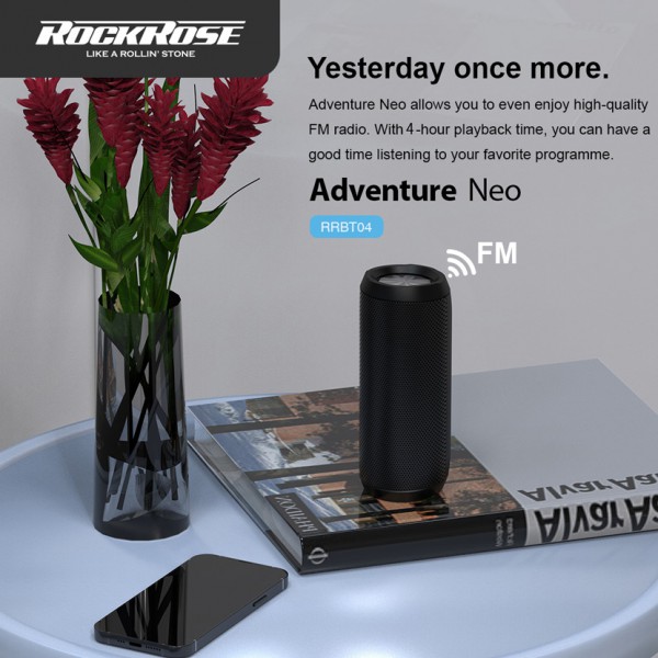 ROCKROSE φορητό ηχείο Adventure Neo, 10W, BT/SD/AUX/USB, FM, μαύρο ROCKROSE φορητό ηχείο Adventure Neo, 10W, BT/SD/AUX/USB, FM, μαύρο