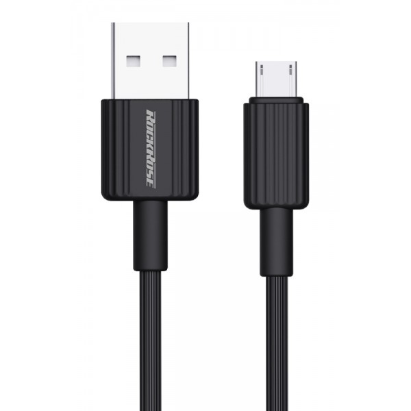 ROCKROSE καλώδιο Micro USB σε USB Arrow AC, 2.4A, 1m, μαύρο ROCKROSE καλώδιο Micro USB σε USB Arrow AC, 2.4A, 1m, μαύρο