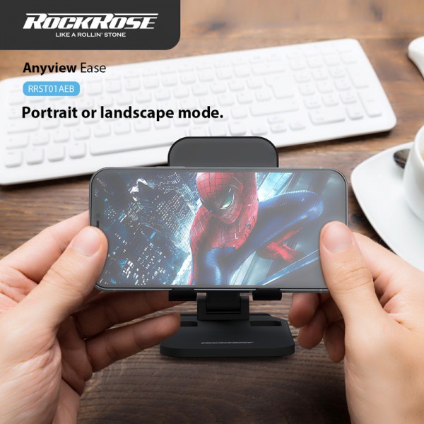 ROCKROSE βάση smartphone Anyview ease, ρυθμιζόμενη, αναδιπλούμενη, μαύρη