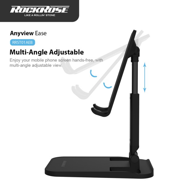 ROCKROSE βάση smartphone Anyview ease, ρυθμιζόμενη, αναδιπλούμενη, μαύρη