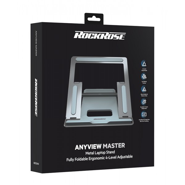 ROCKROSE βάση για laptop Anyview Master, 15.6", ρυθμιζόμενη, γκρι