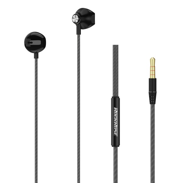 ROCKROSE earphones με μικρόφωνο Sense MC, 3.5mm, 1.2m, μαύρα