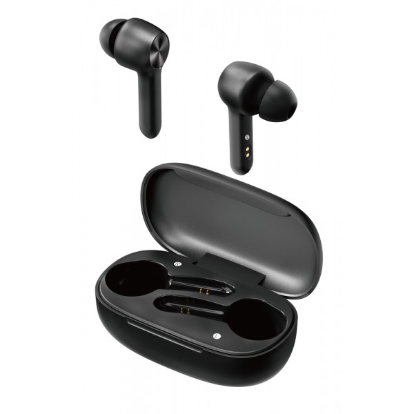 POWERTECH earphones με θήκη φόρτισης Shell, True Wireless, μαύρα POWERTECH earphones με θήκη φόρτισης Shell, True Wireless, μαύρα