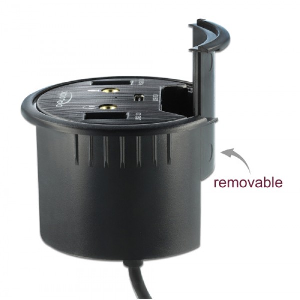 DELOCK USB hub 62794, 5x θυρών, 5Gbps, Φ60mm, USB σύνδεση, μαύρο