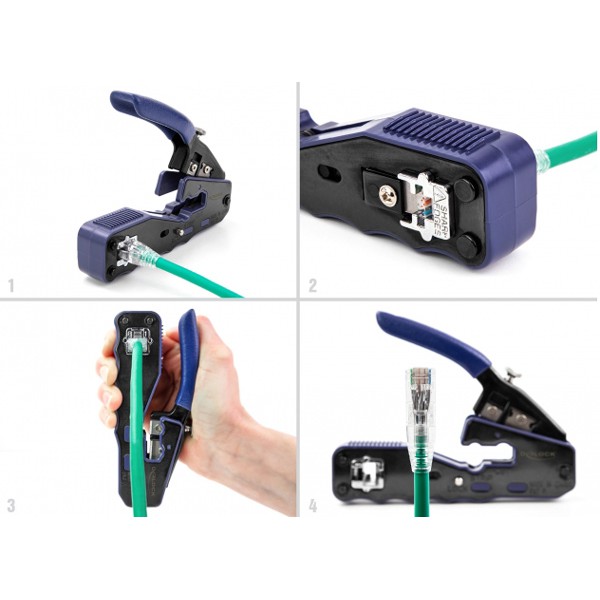 DELOCK πρέσα ακροδεκτών 90577 για καλώδια δικτύου RJ45/8P, με 2 λεπίδες DELOCK πρέσα ακροδεκτών 90577 για καλώδια δικτύου RJ45/8P, με 2 λεπίδες