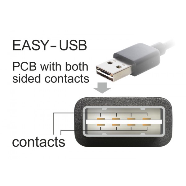 POWERTECH καλώδιο USB σε USB Micro CAB-U088, Dual Easy, 1m, μαύρο