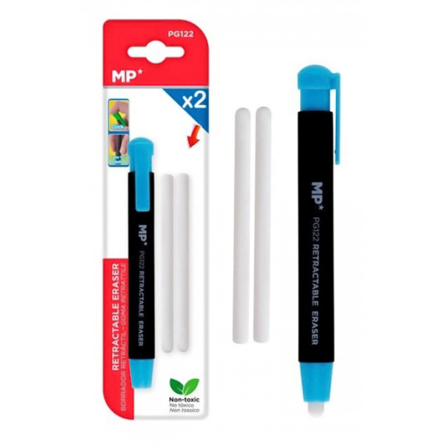 MP μηχανική γόμα στυλό PG122, 2x ανταλλακτικά, διάφορα χρώματα MP μηχανική γόμα στυλό PG122, 2x ανταλλακτικά, διάφορα χρώματα