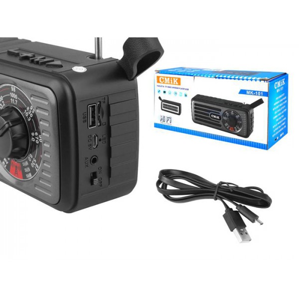 CMIK φορητό ραδιόφωνο & ηχείο MK-101, ηλιακό, BT/USB/TF/AUX, μαύρο CMIK φορητό ραδιόφωνο & ηχείο MK-101, ηλιακό, BT/USB/TF/AUX, μαύρο