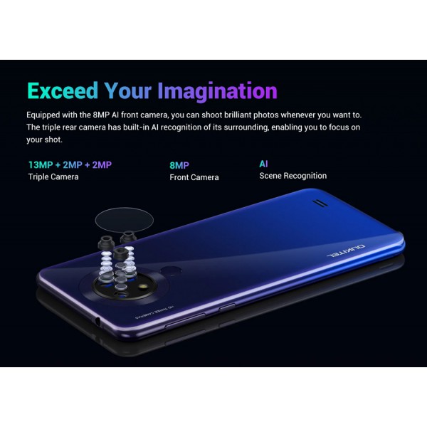 OUKITEL Smartphone C19 Pro, 6.49", 4/64GB, Android 10 Go Edition, μαύρο