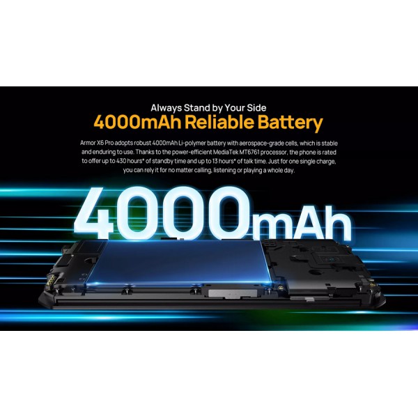 ULEFONE smartphone Armor X6 Pro, 5", 4/32GB, IP68/IP69K, 4000mAh, μαύρο