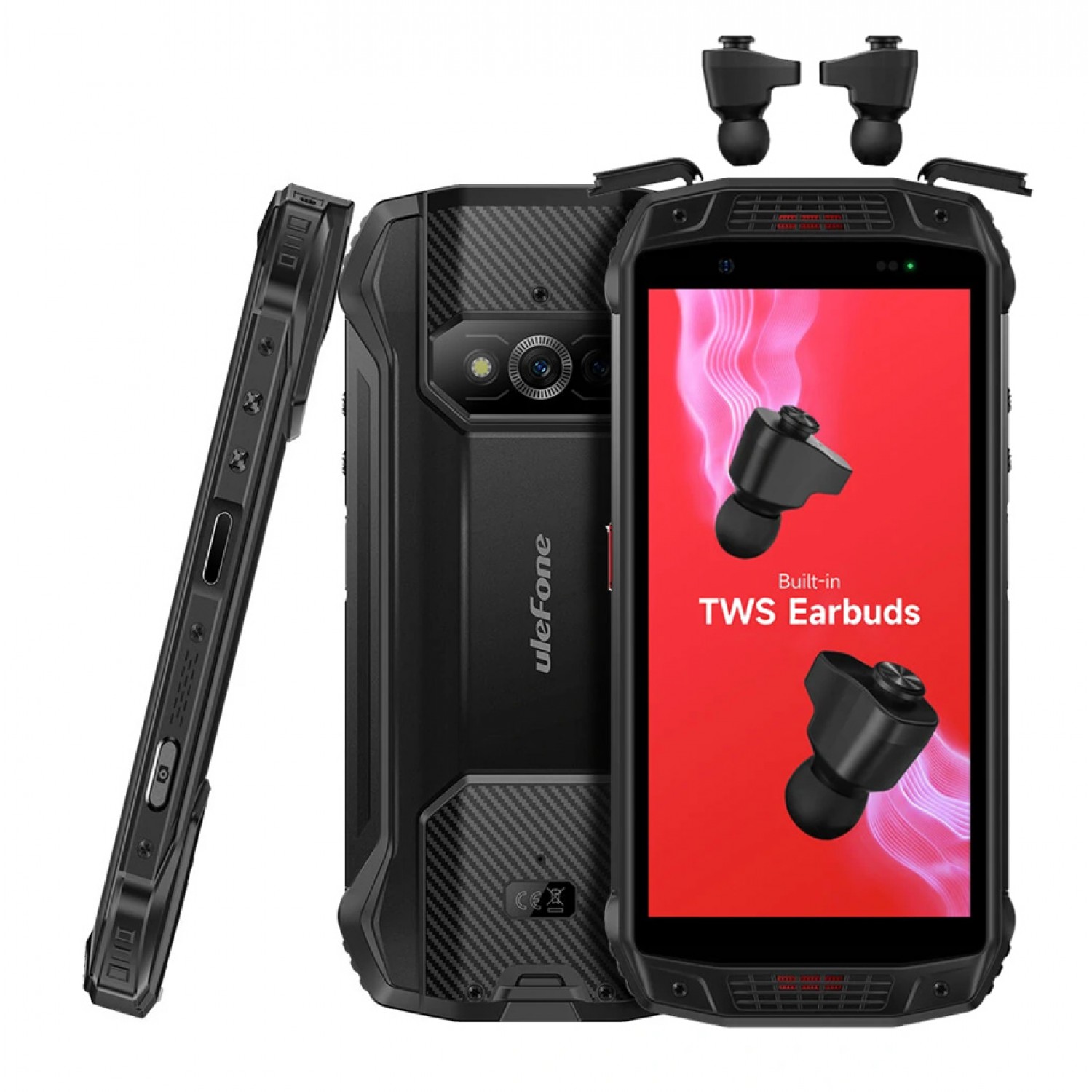 ULEFONE smartphone Armor 15, με TWS earphones, 5.45", 6/128GB, μαύρο