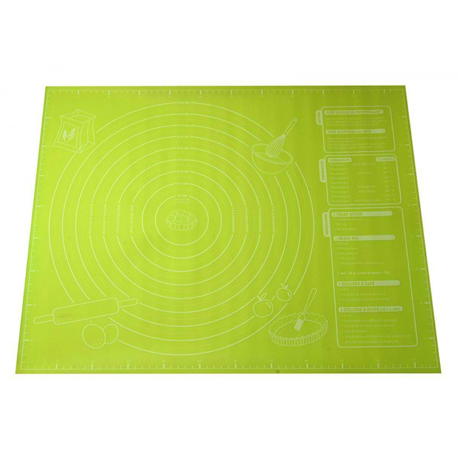 Αντικολλητική επιφάνεια σιλικόνης AG282B για ζύμωμα, 60x45cm, πράσινη