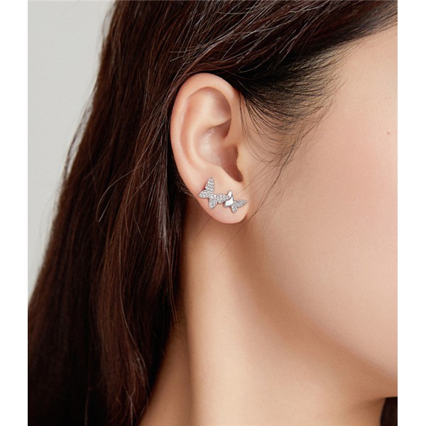 BAMOER σκουλαρίκι καρφωτό SCE1070 με κυβική ζιρκόνια, ασήμι 925, ασημί